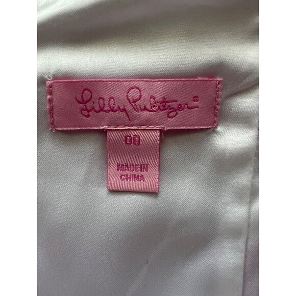 Lilly Pulitzer Pink & White Striped Sleeveless Dress With Bow Detail Adjustable - Picture 12 of 16